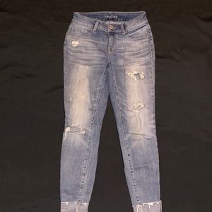 midrise ripped jeans